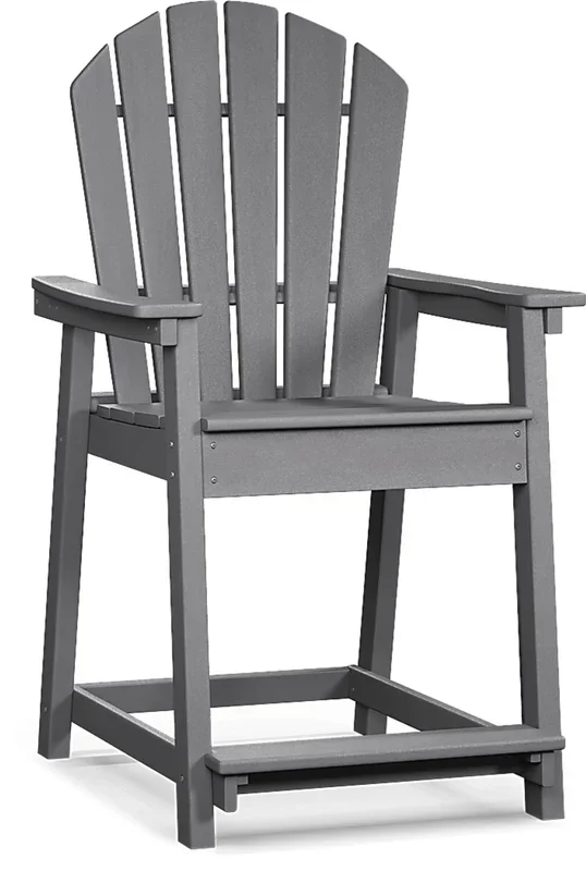 Addy Gray Outdoor Balcony Adirondack Stool