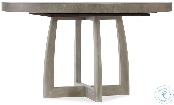 Affinity Gray 48″ Round Pedestal Extendable Dining Table