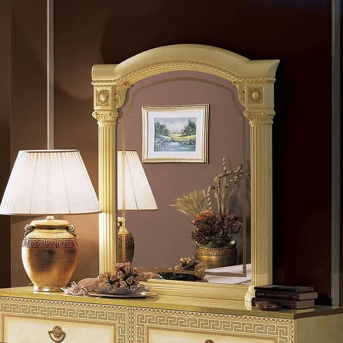 Aida Mirror (Ivory and Gold)