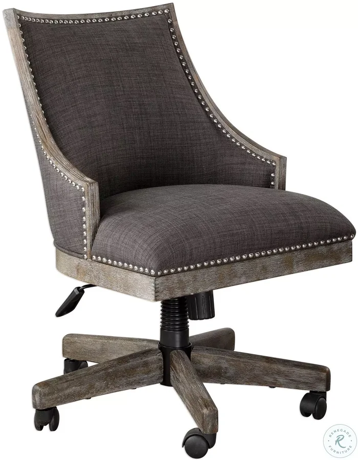 Aidrian Warm Charcoal Gray Desk Chair