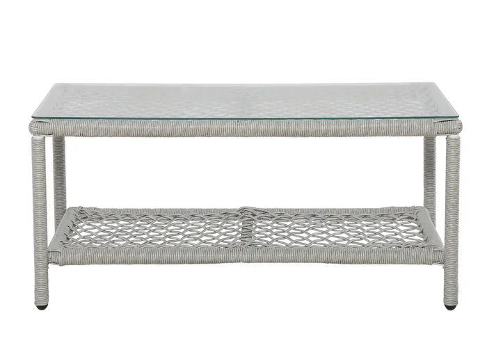 Alaric Rectangular Glass-Top Outdoor Coffee Table
