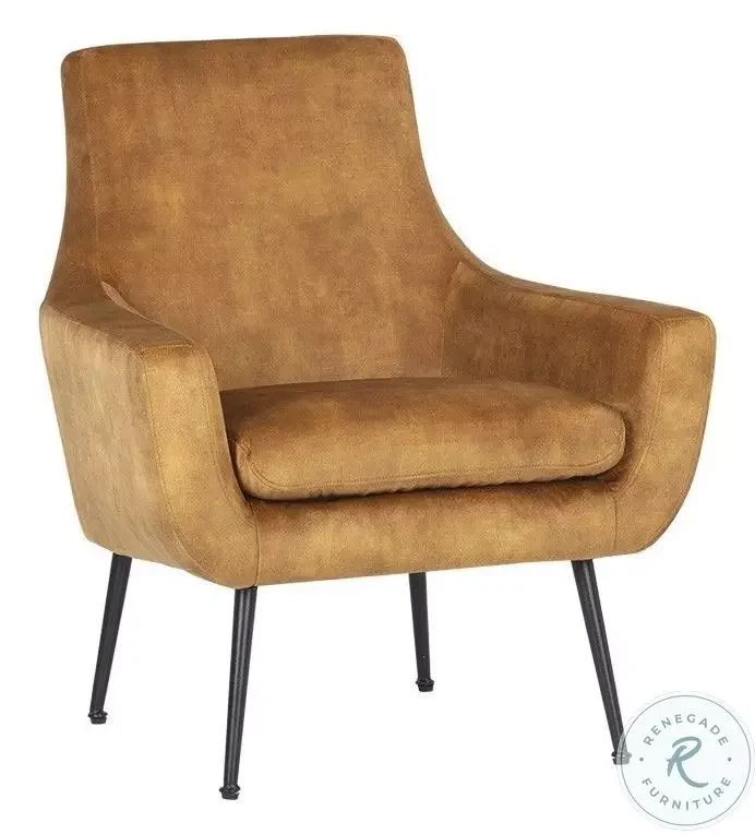 Aletta Nono Tapenade Gold Lounge Chair