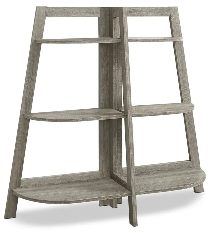 Aline 51″ Bookcase with 3 Open Shelves – Dark Taupe|Bibliothèque en coin Aline de 51 po avec 3 tablettes ouvertes – taupe foncé