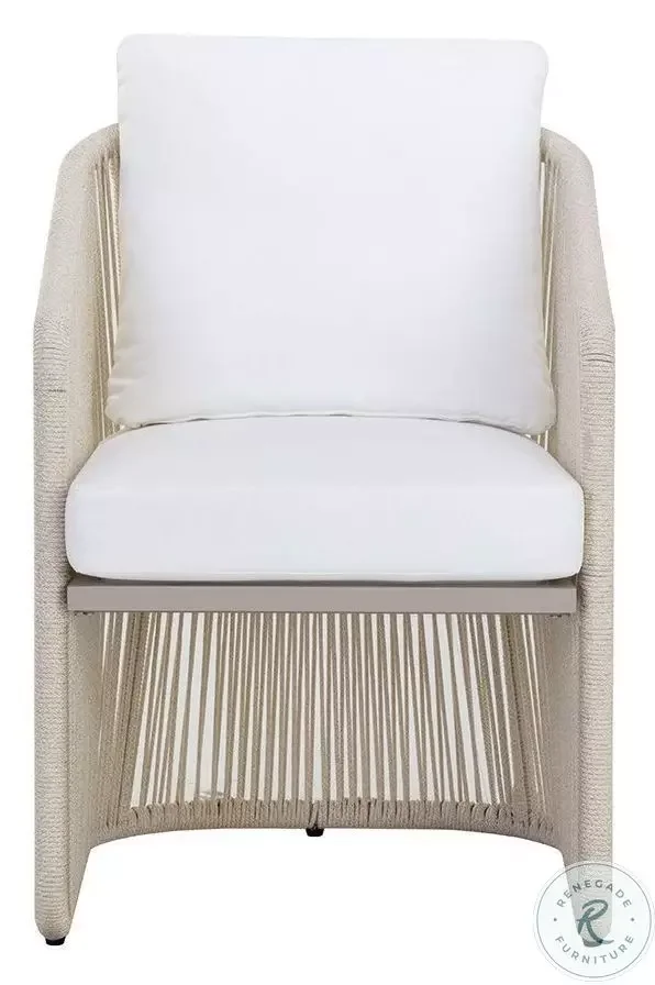 Allariz White Stinson Outdoor Dining Arm Chair
