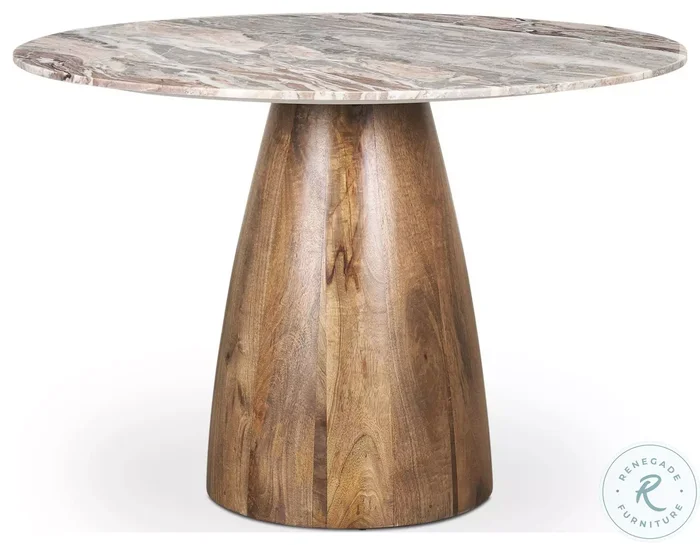 Allyson Pink Marble And Medium Brown 54″ Dining Table