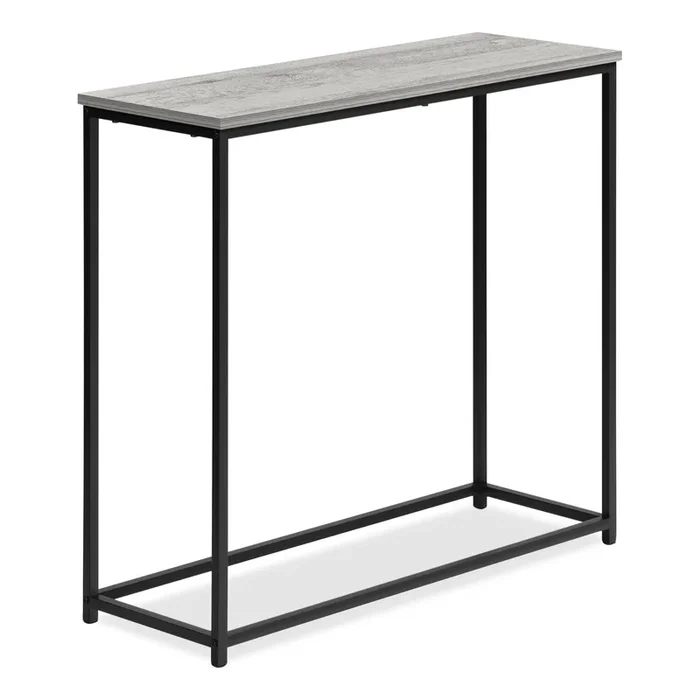 Alma 31.5″ Modern Sofa Table – Grey with Black Metal Frame|Table de salon moderne Alma de 31,5 po – grise avec armature en métal noir