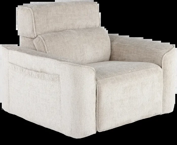 Alora Fossil White Power Recliner