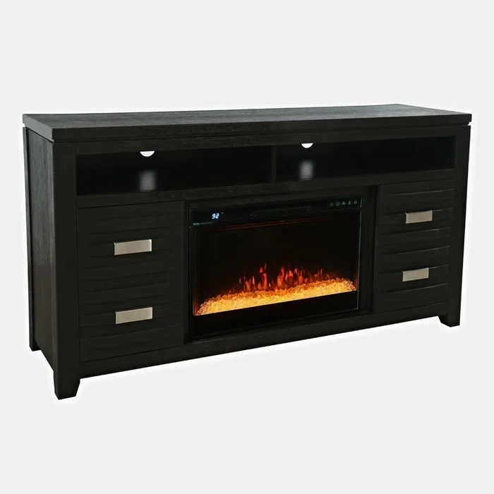 Altamonte Fireplace w/ Crystal Display in Dark Charcoal