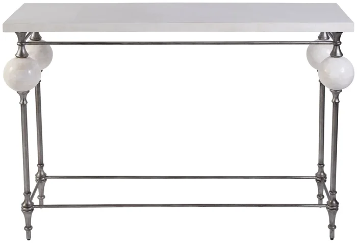 Amadeo White and Silver 48″ Rectangular Console Table