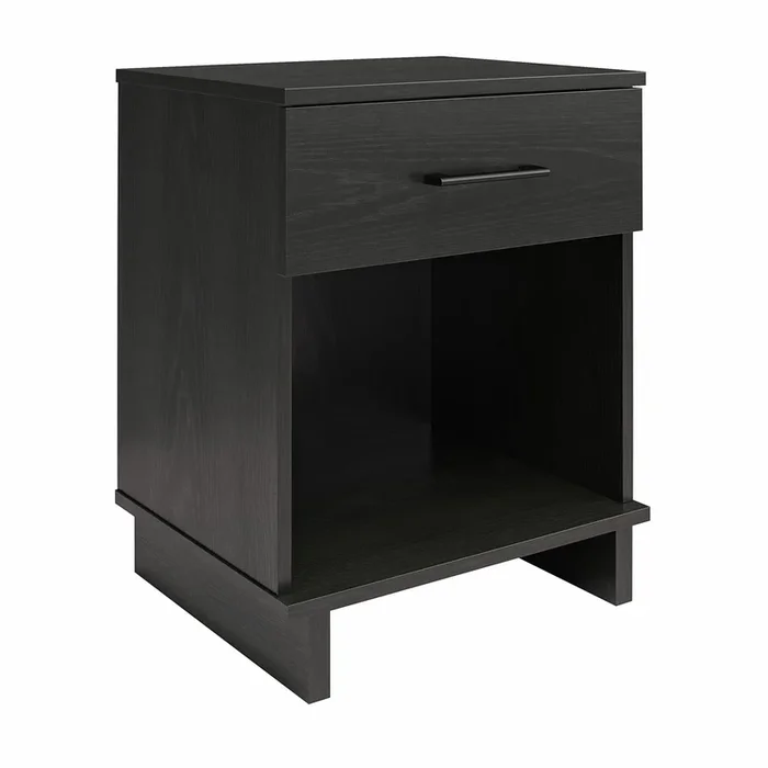 Ameriwood Home Southlander 1-Drawer Nightstand – Black Oak|Table de nuit Southlander de Ameriwood Home à 1 tiroir – chêne noir