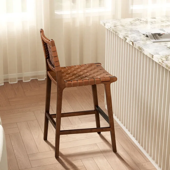 Andre – Counter Stool With Back – Pecan Brown
