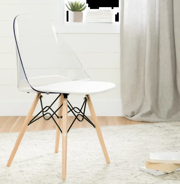 Annexe Clear and White Eiffel Style Chair – South Shore