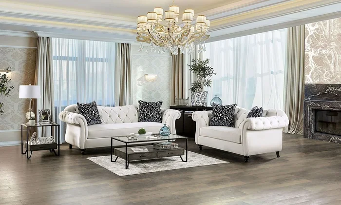 Antoinette Living Room Set (White)