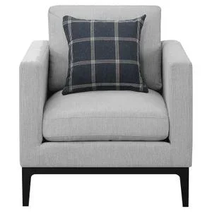 Apperson Upholstered Track Arm Accent Chair Light Grey