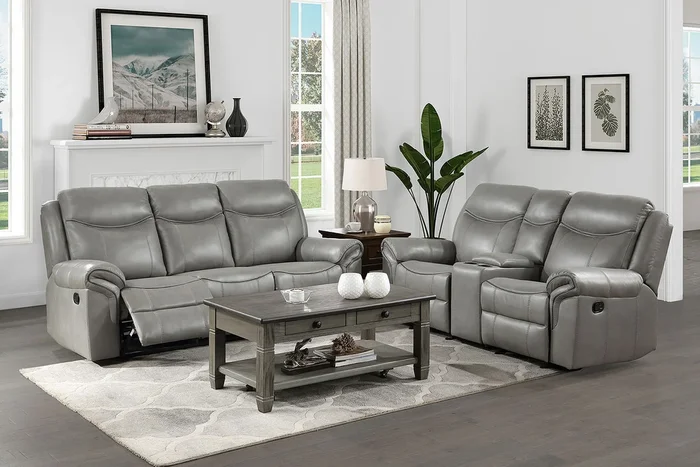 Aram Reclining Living Room Set (Gray)