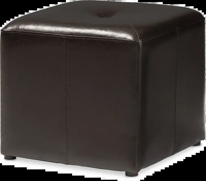 Aric Dark Brown Bonded Leather Ottoman