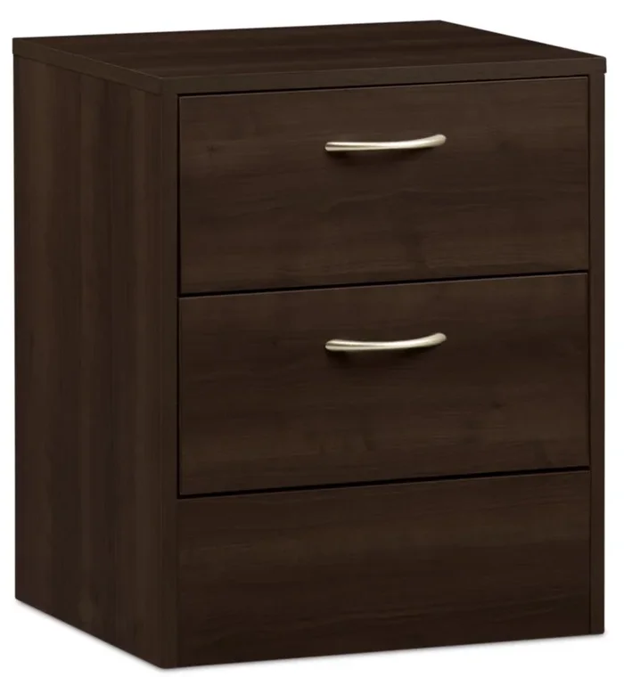 Arlo Bedside 2-Drawer Nightstand, 18.3″W x 22″H, Made in Canada – Espresso Brown | Table de nuit Arlo de 18,3 po (L) x 22 po (H) à 2 tiroirs, fabriquée au Canada – brun espresso