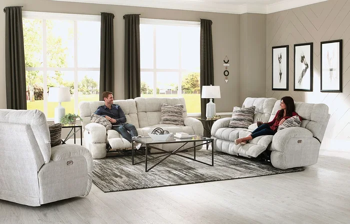 Ashland Power Lay Flat Reclining Living Room Set (Buff)