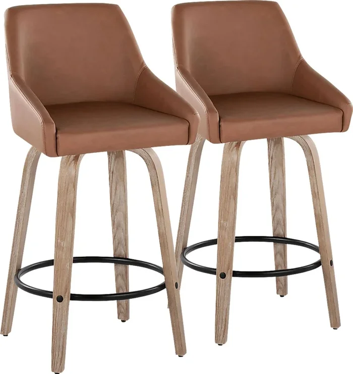 Ashlynd III Camel Swivel Counter Height Stool, Set of 2