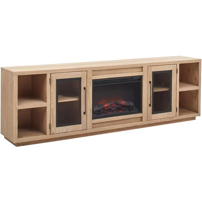 aspenhome paige 97 fireplace console in cashew