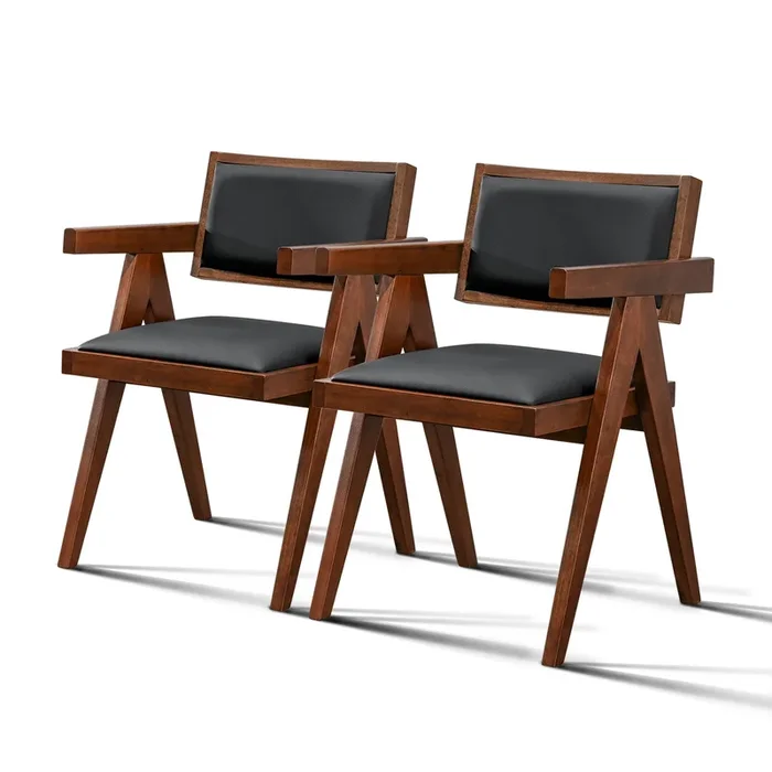 Athena – Dining Chair (Set of 2) – Black / Brown