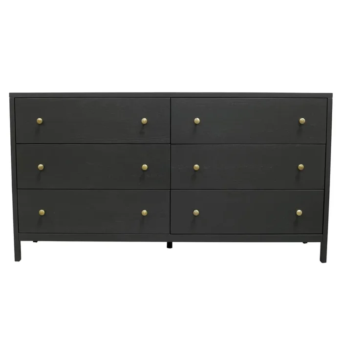 Avery Collection Six Drawer Dresser – Black