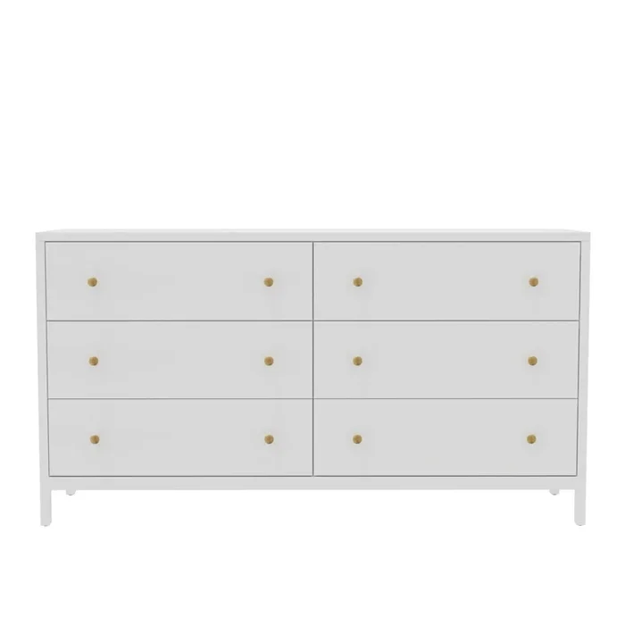 Avery Collection Six Drawer Dresser – Coconut Milk White