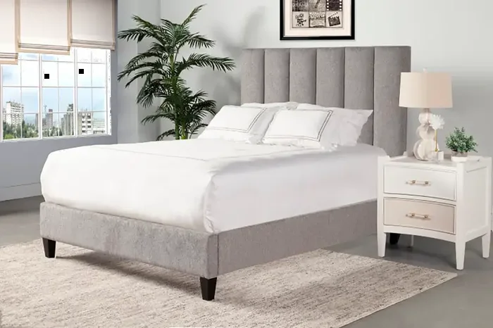 Avery Gray King Upholstered Bed