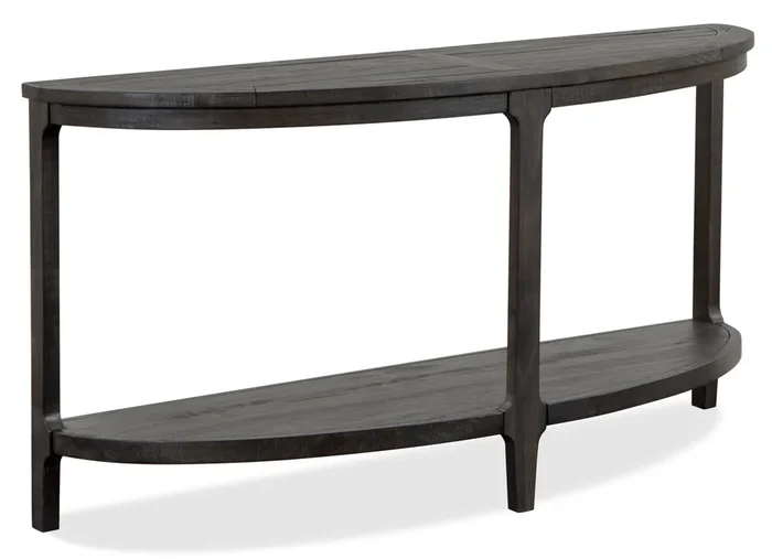 Axl 55″ Traditional Sofa Table with Shelf – Dark Grey-Brown Wood|Table de salon traditionnelle Axl de 55 po avec tablette – bois gris-brun foncé