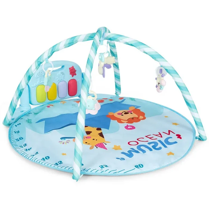 Baby Activity Play Mat with 5 Hanging Sensory Toys