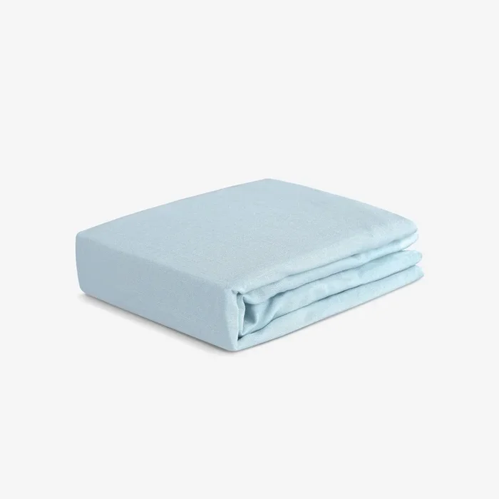 Baby Blue Hyper-Linen Performance® Crib Sheet