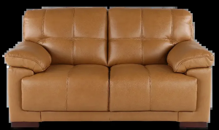 Baron Toffee Brown Leather Loveseat