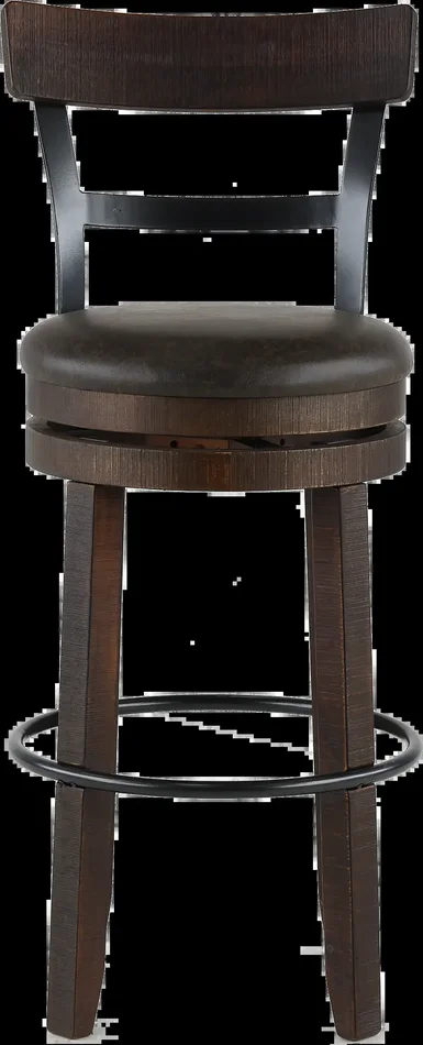 Barrel Tobacco Brown Swivel Bar Stool