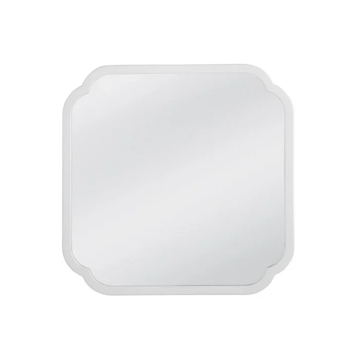 Bassett Mirror Modern White Clover Square Wall Mirror