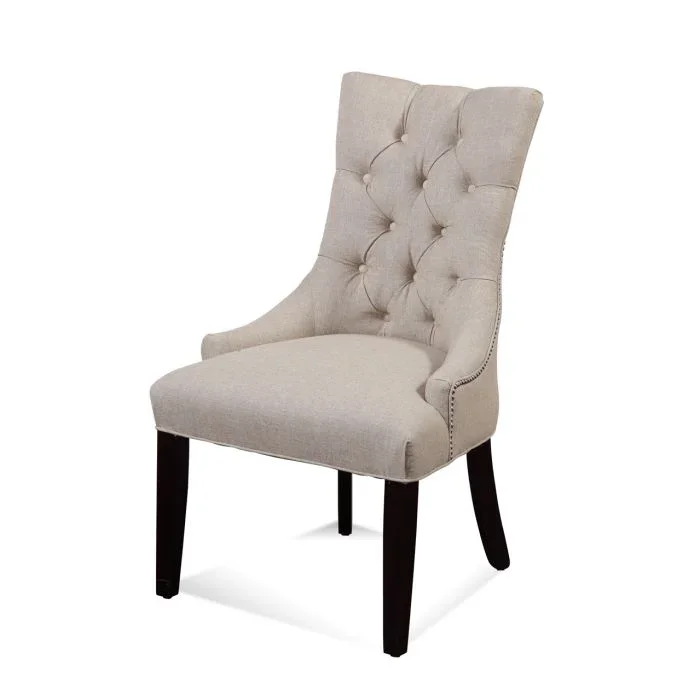 Bassett Mirror Traditional Natural Linen/Beige Fortnum Ii Dining Chair