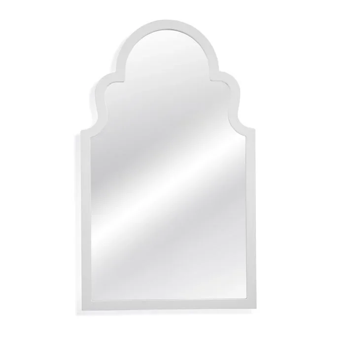 Bassett Mirror Traditional White Lacquer Myrna Arched Wall Mirror