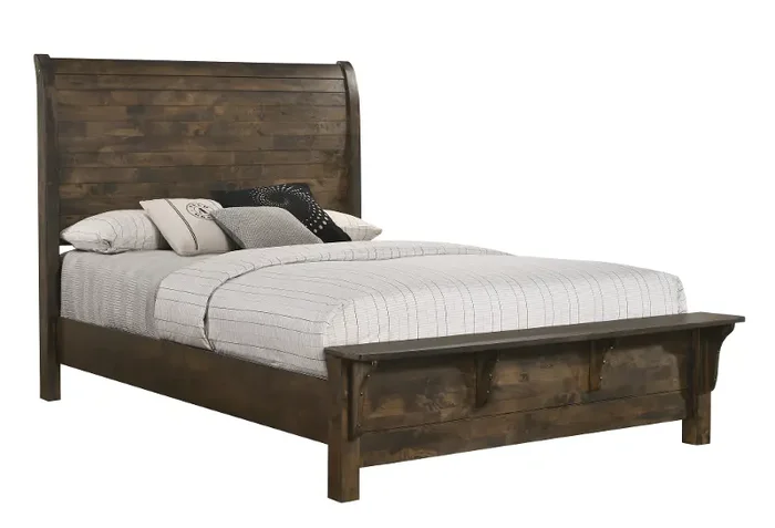 Bayview Rustic Brown Queen Bed