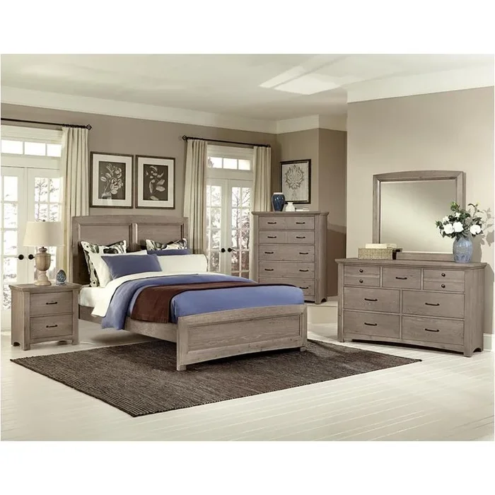 Bb61-668 Vaughan Bassett Furniture Transitions – Driftwood Oak King Panel Bed – Driftwood Oak