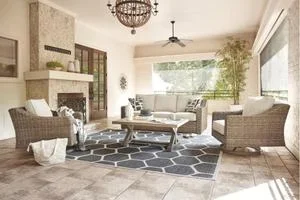 Beachcroft Outdoor Sofa With Coffee Table and 2 End Tables