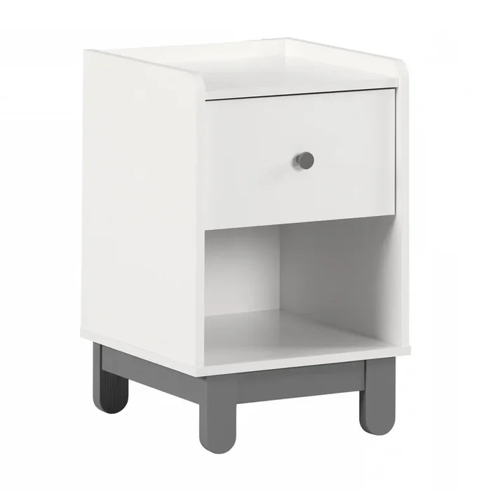 Bebble Nightstand – Soft Grey/White|Table de nuit Bebble – gris clair et blanc
