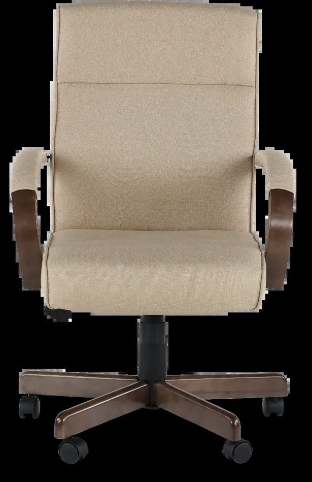 Beige Fabric Swivel Office Chair