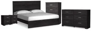Belachime King Panel Bed, Dresser, Chest and 2 Nightstands