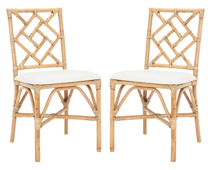 Bhumi Bamboo Honey Accent Chair with Cushion – Set of 2
