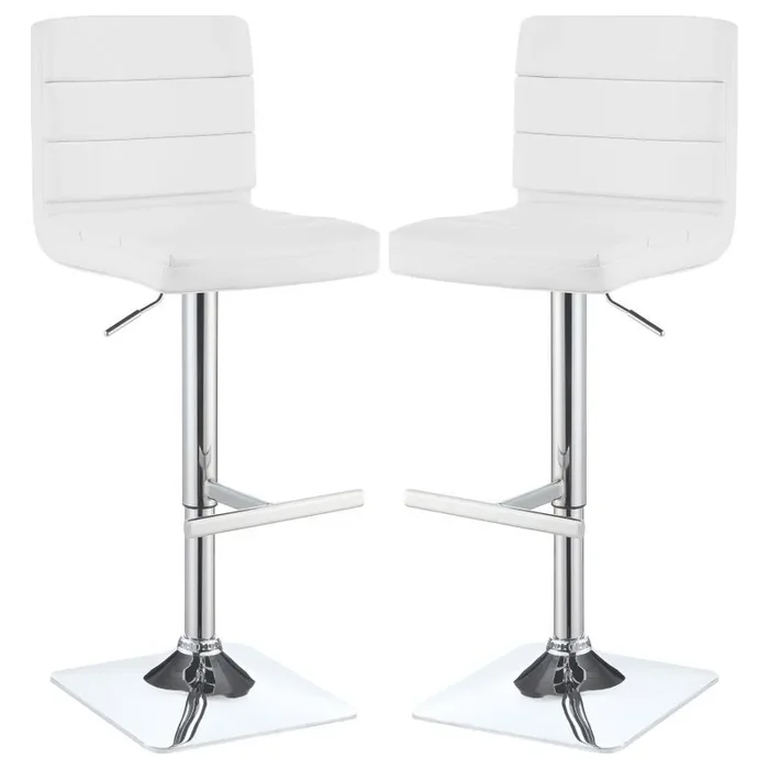 Bianca – Square Upholstered Adjustable Bar Stools (Set of 2)