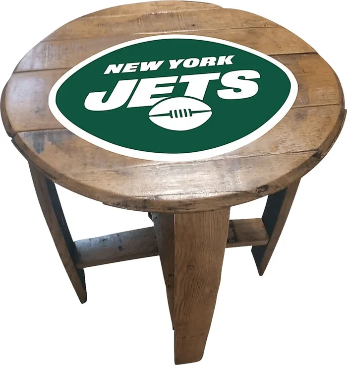 Big Team NFL New York Jets Brown End Table
