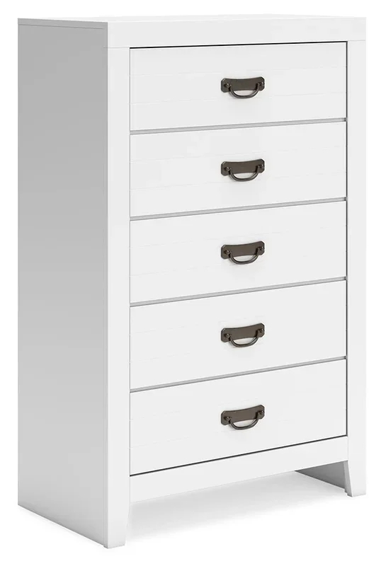 Binterglen – Five Drawer Chest – White