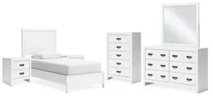 Binterglen Twin Panel Bed, Dresser, Mirror, Chest and 2 Nightstands