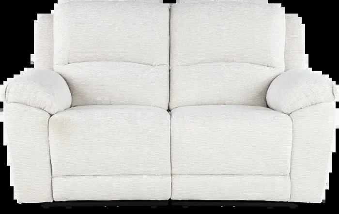Birch Opal White Power Reclining Loveseat