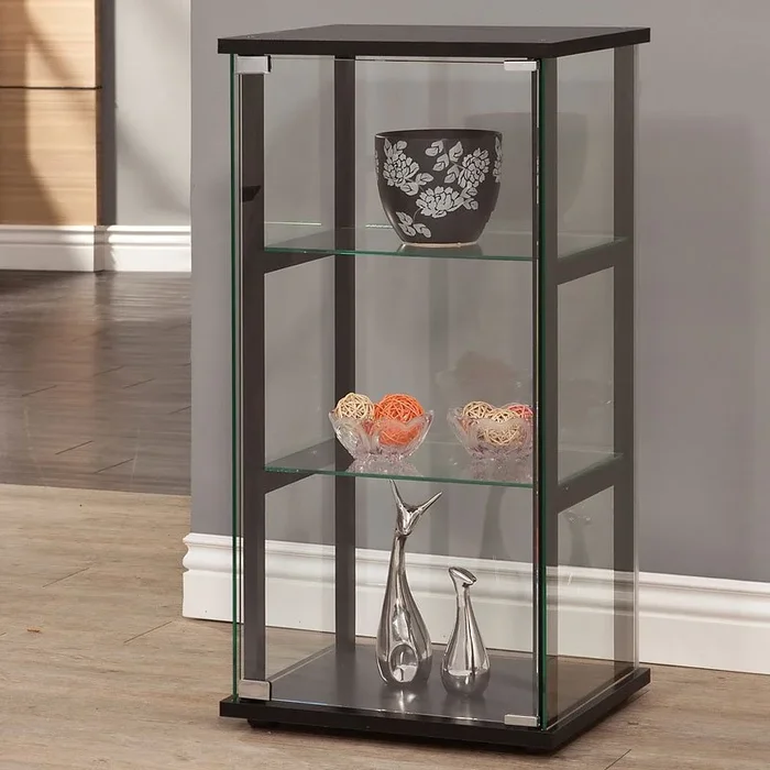 Black Curio Cabinet w/ 3 Shelves