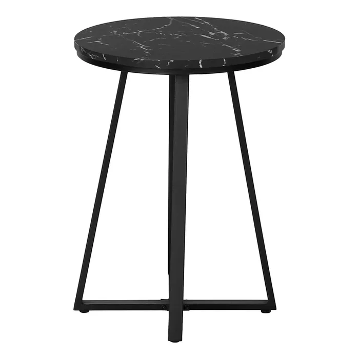 Black Marble Black Metal Accent Table|Table d’appoint métal noir et en métal noir|D90FPX1L